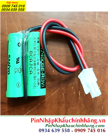 Sanyo 2CR17450SE-R, Pin nuôi nguồn PLC lithium 3.0v 4800mAh (2 viên ghép đôi)_Xuất xứ Nhật